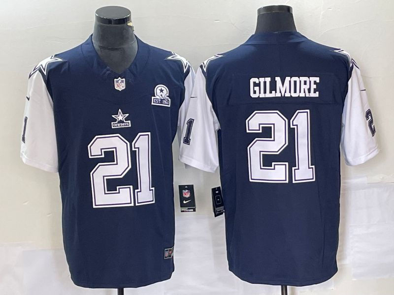 Men Dallas Cowboys #21 Gilmore Blue Nike Vapor Limited 2023 NFL Jersey